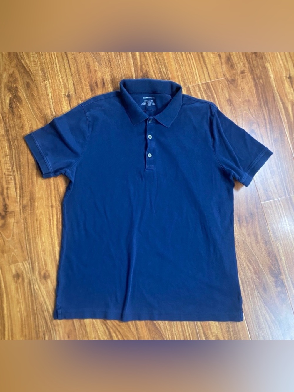 3/$25 Banana Republic Men's Navy Cotton Collared Polo Shirt Size Large Classic